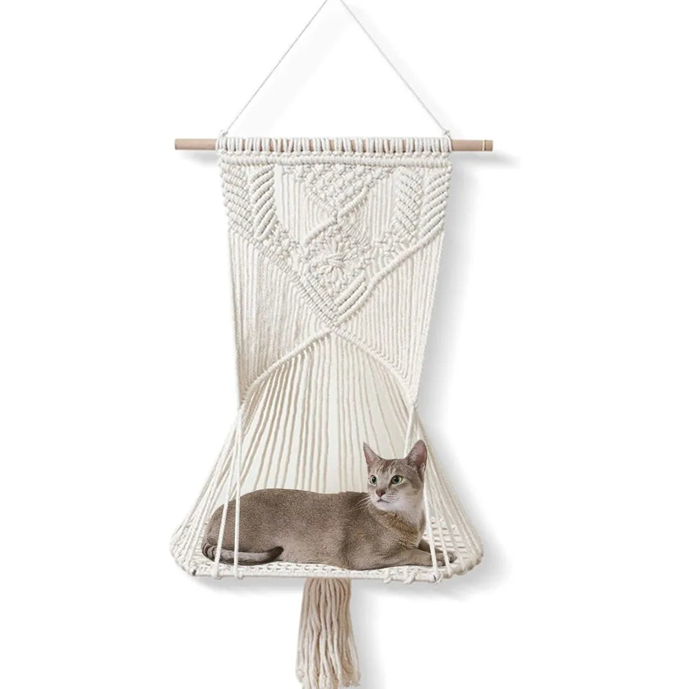 Cat Hammock Bed Decorative Macram Tapestry Swing Bed