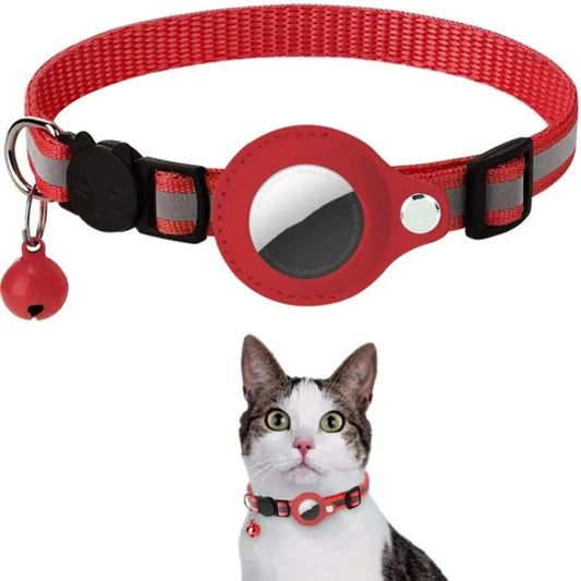 GPS Tracker Airtag Cat/Dog Collar With Bell Reflective Nylon