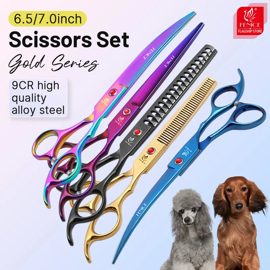 Fenice Classical Model Homeuse 9cr Steel 6.5/7.0 Inch Dog Grooming Shears Set