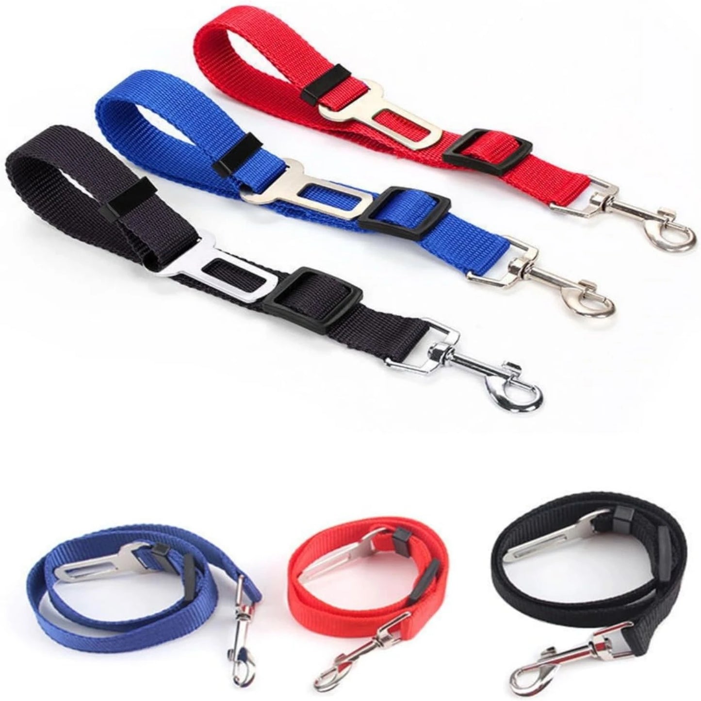 3 Pcs Adjustable Dog Cat Vehicle Safety Leash Set