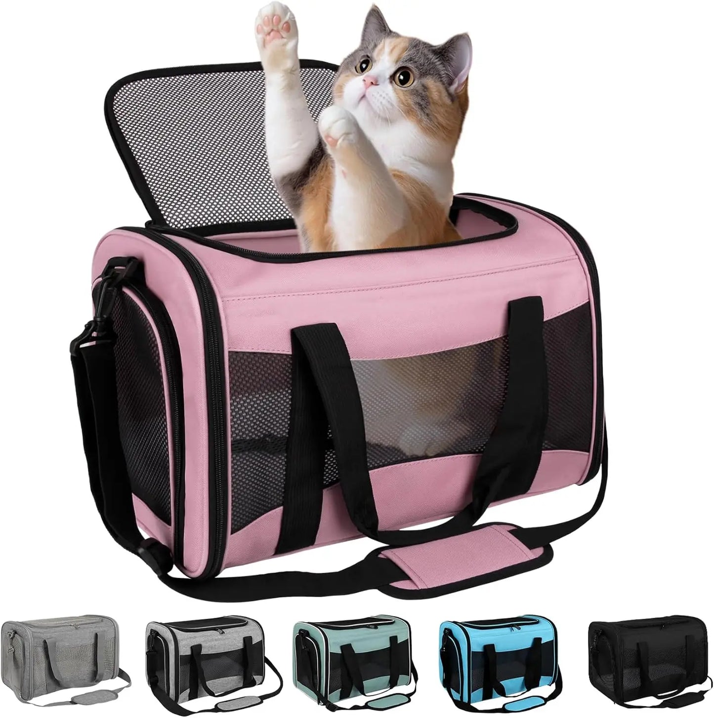 Cat carrier Case Pet Dog Carrier Soft-Sided Cat Bag Airline Approved, Pet Travel Carrier Up to 15 Lbs Collapsible