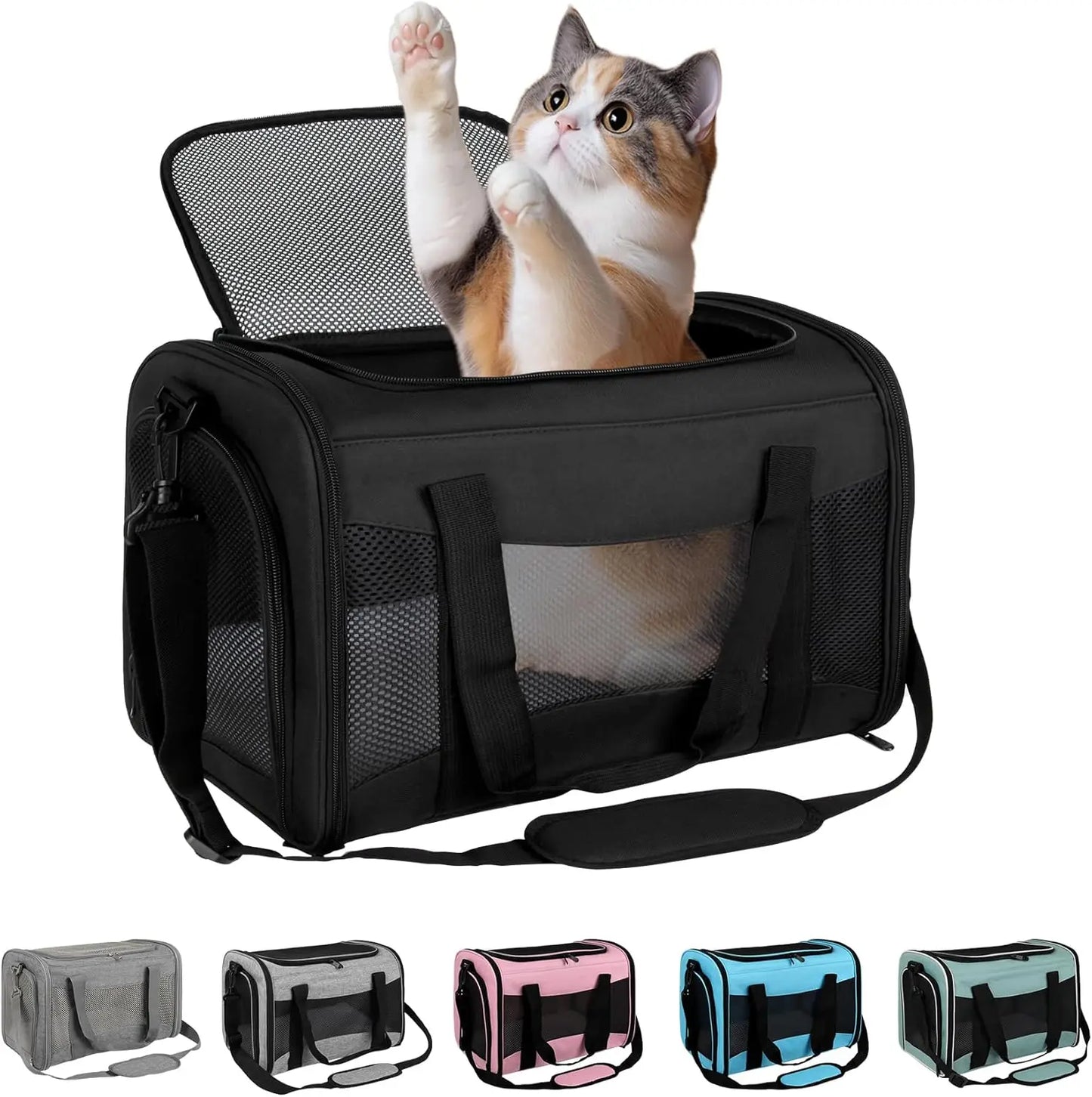 Cat carrier Case Pet Dog Carrier Soft-Sided Cat Bag Airline Approved, Pet Travel Carrier Up to 15 Lbs Collapsible