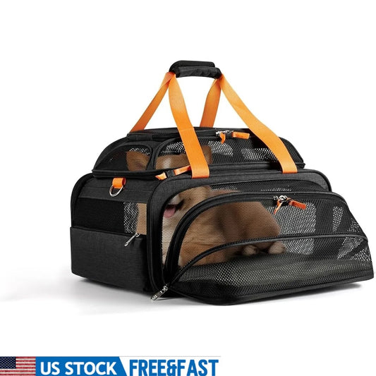 TSA Approved Expandable Pet Carrier Small Dog Cat Air Travel Under Seat Lightweight Portable Airline Compliant with Safety