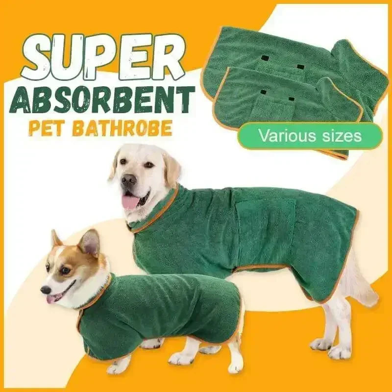 1pc Pet Bathrobe Fast Drying Towel Microfiber Grooming Coat