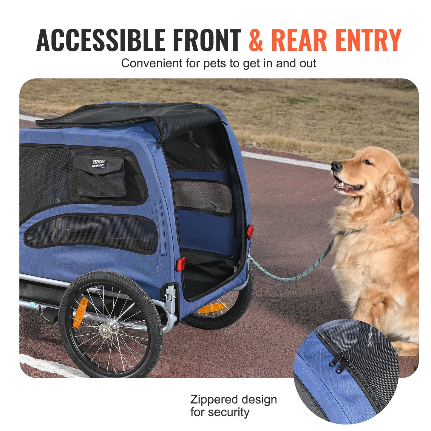VEVOR 100 lbs Pet Cart Bicycle Carrier Dog Bike Trailer