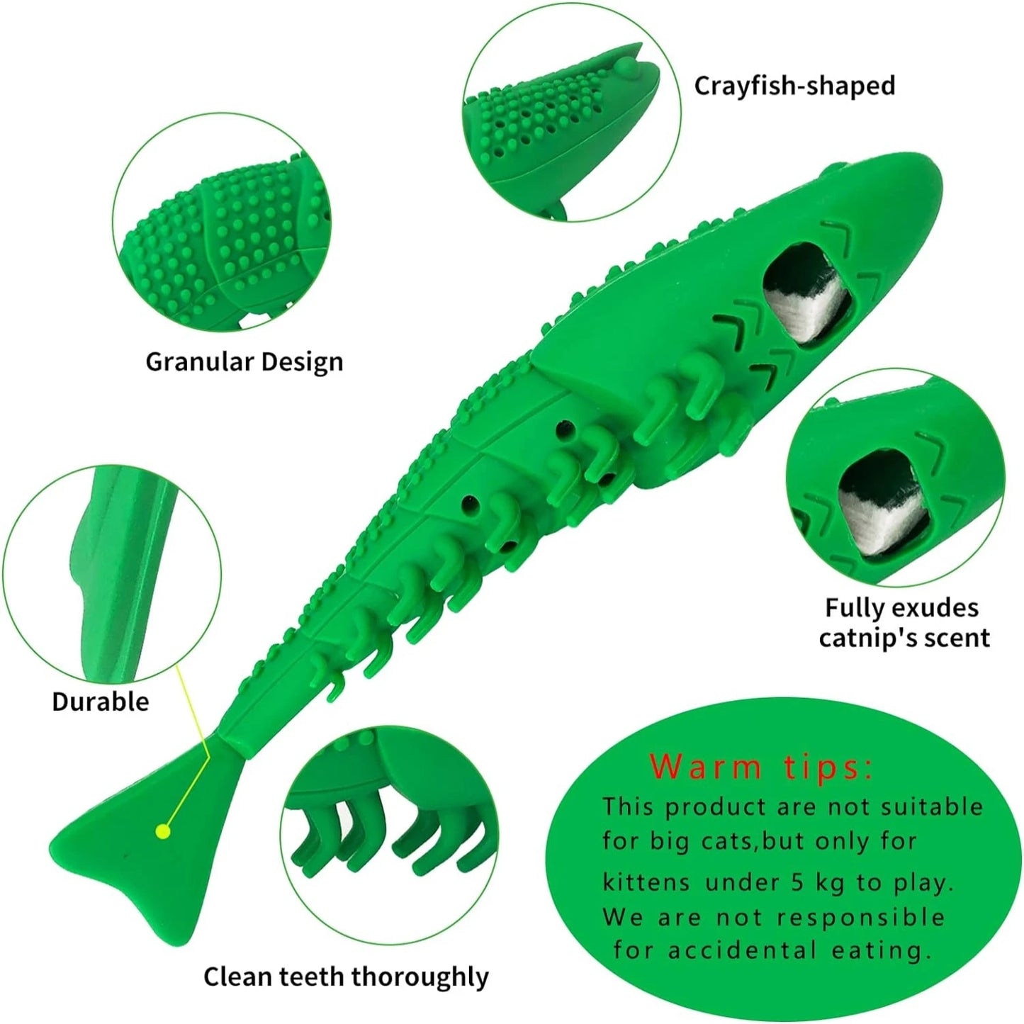 Safe Catnip Toothbrush Toy for Dental Care