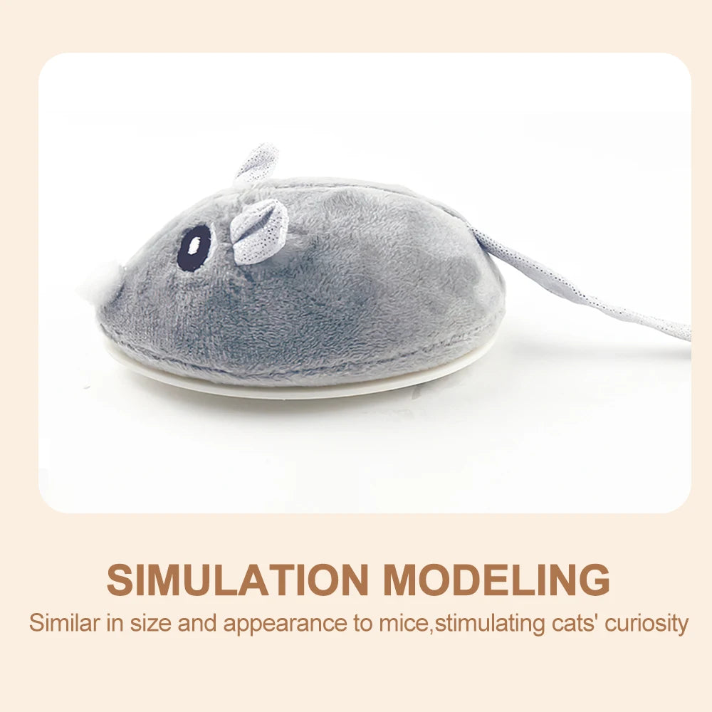 Cat Toys Automatic Interactive Plush Mouse USB Rechargeable