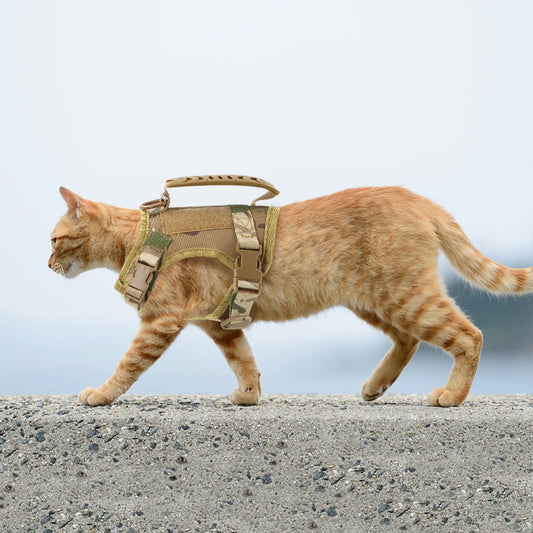 Tactical Cat Harness Leash Adjustable Puppy Vest For Small Dogs