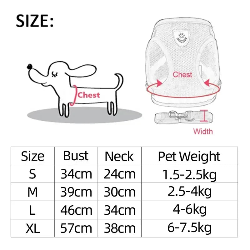 Adjustable Cat Dog Vest Walking Harness for Safe Outings