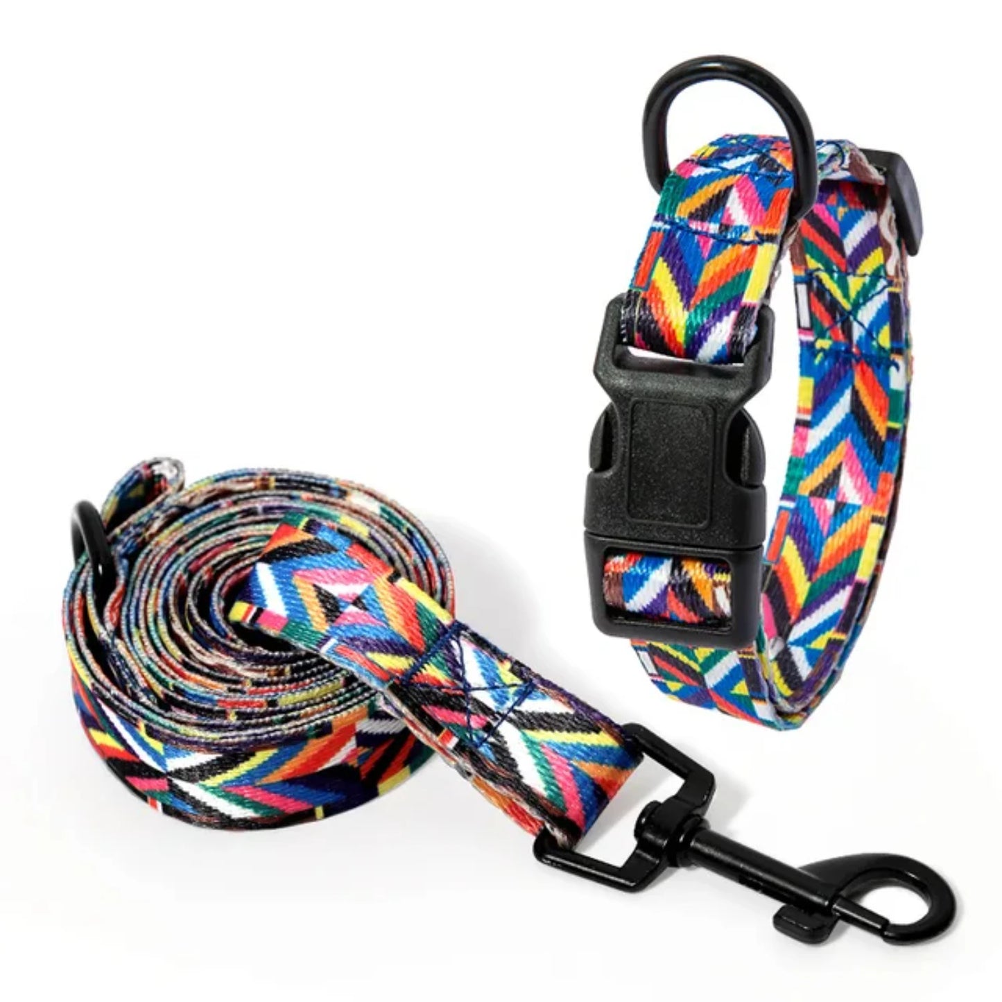 Stylish Adjustable Dog Collar and Leash Set for Pets