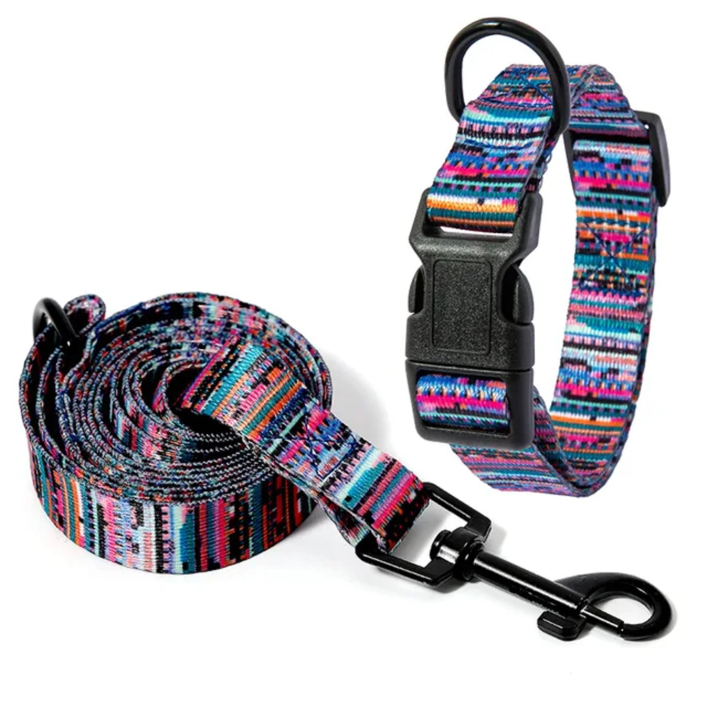 Stylish Adjustable Dog Collar and Leash Set for Pets