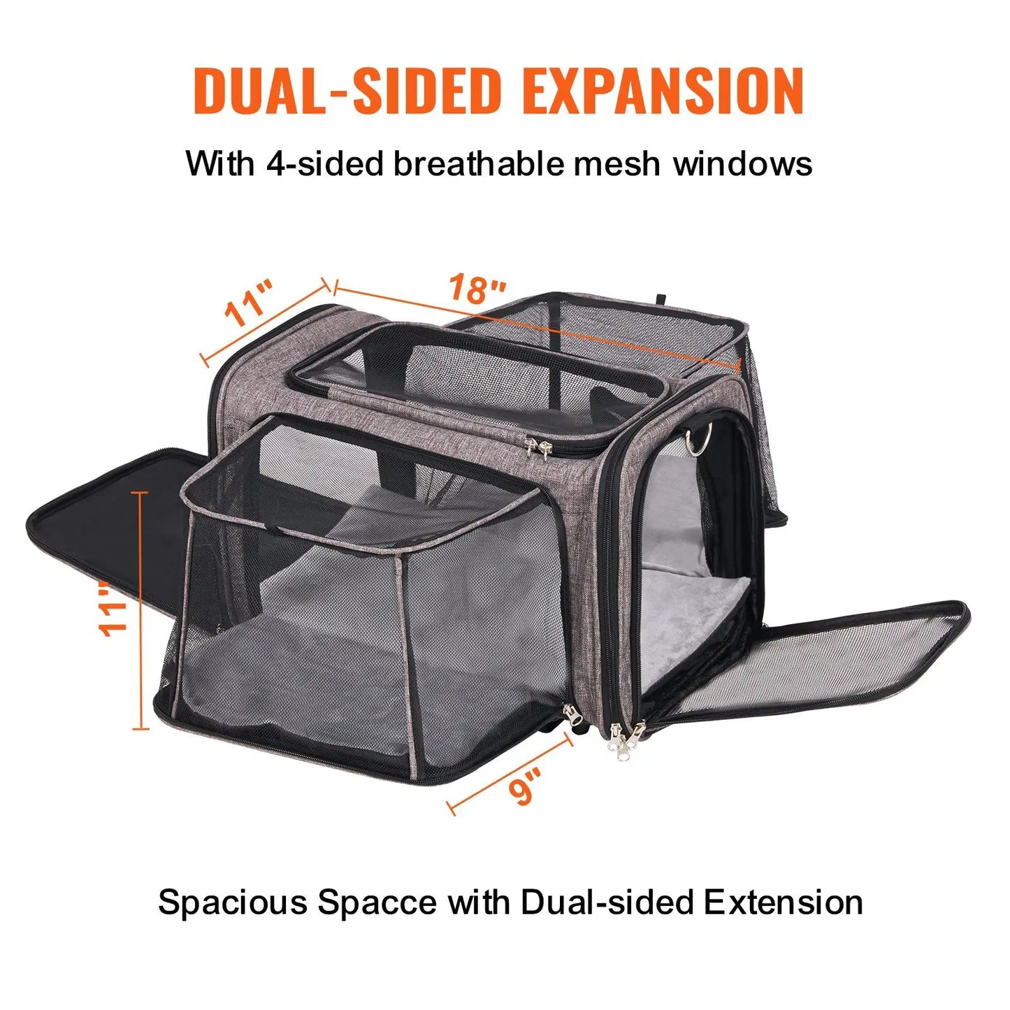 Cat Carrier with Wheels, Airline Approved Rolling Pet Carrier with Telescopic Handle and Shoulder Strap, Dog Carrier with