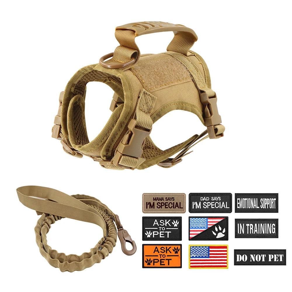 Tactical Cat Harness Leash Adjustable Puppy Vest For Small Dogs