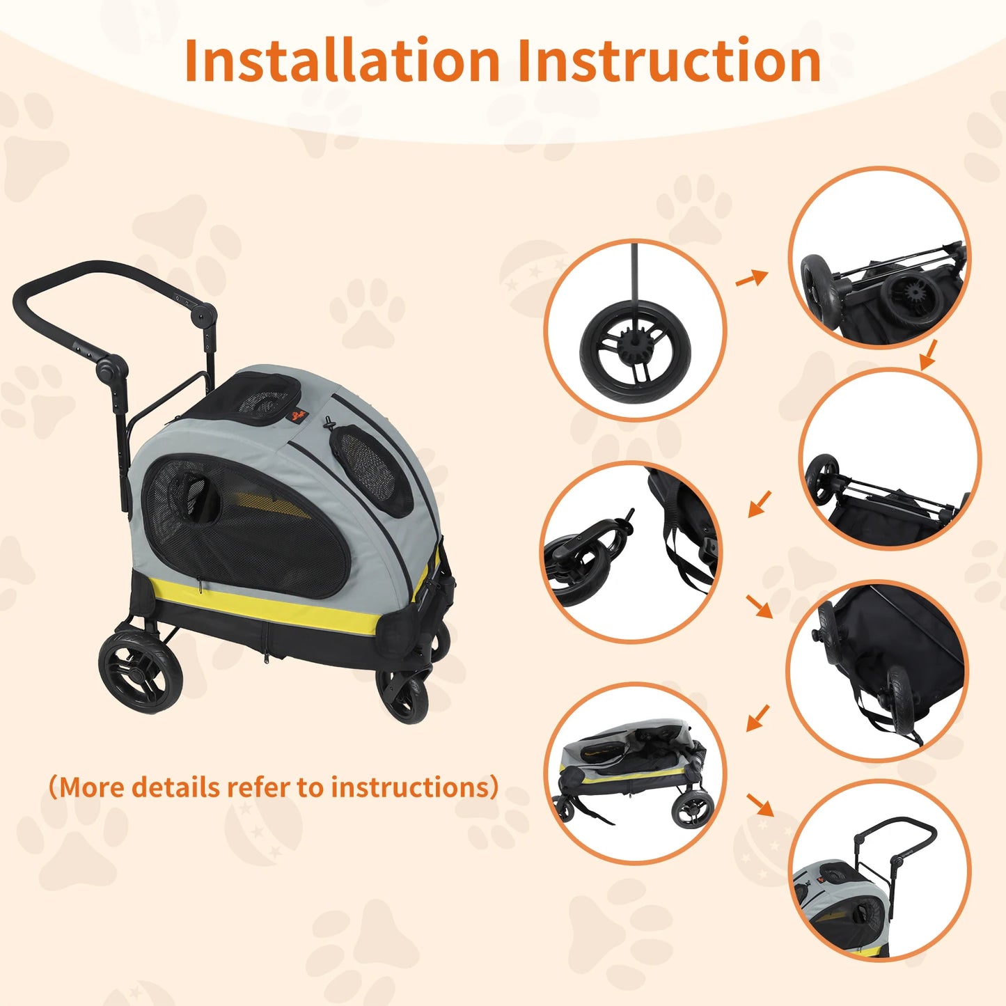 Car Seat 2-in-1 Travel Bracket Pet Travel Cart Portable