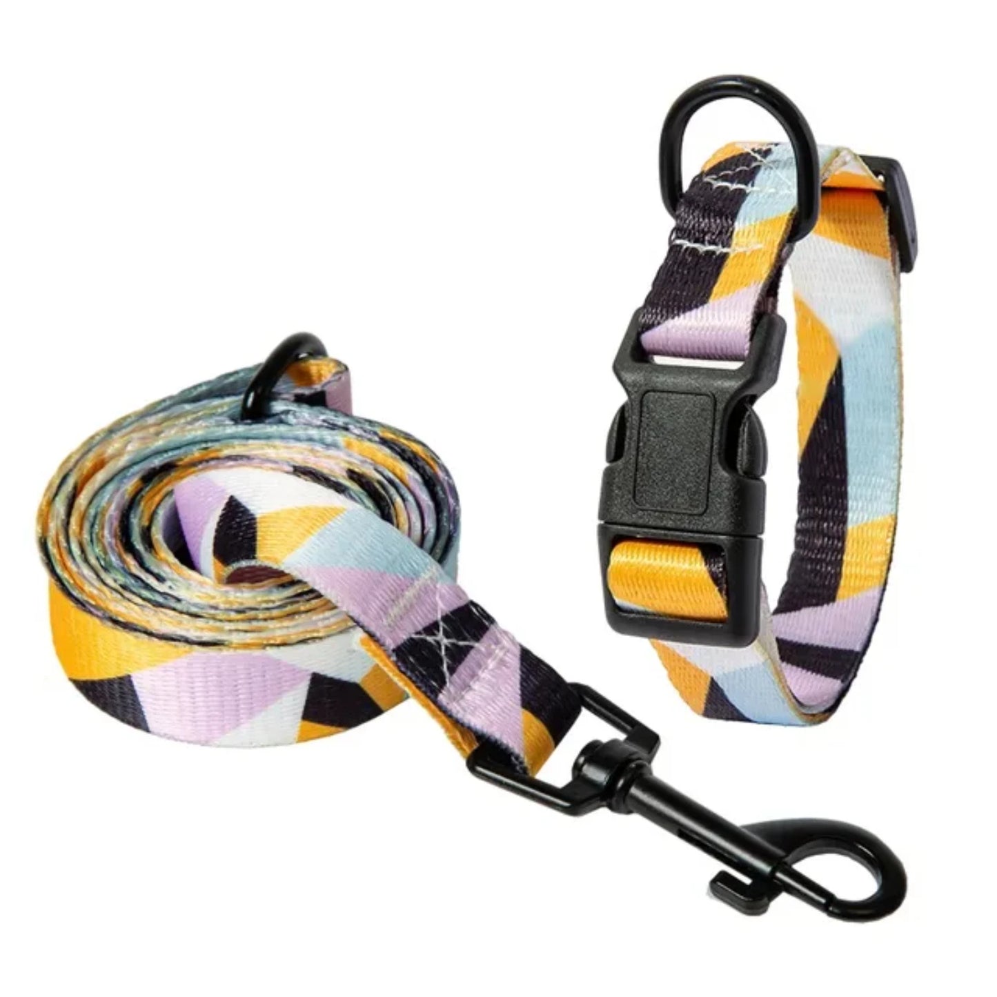 Stylish Adjustable Dog Collar and Leash Set for Pets
