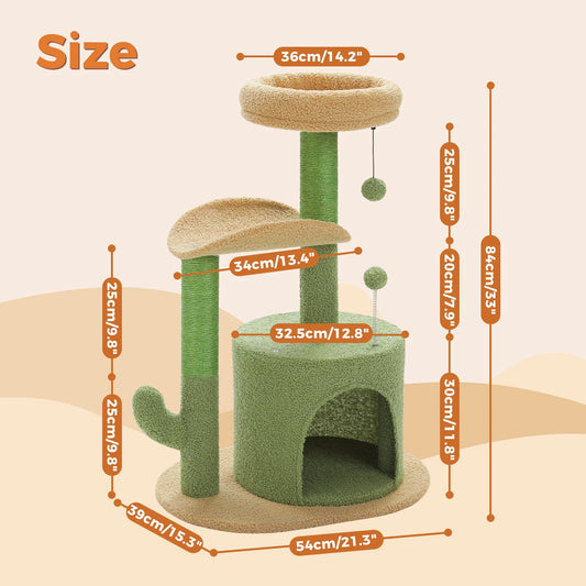 Flower Cat Tree for Indoor Cats with Sisal Scratching Post