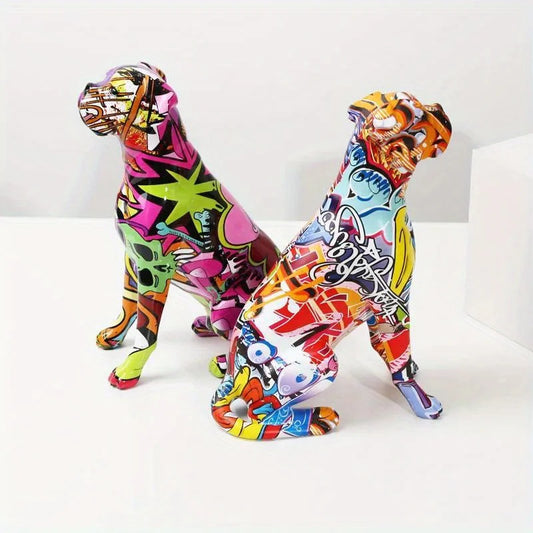9.45in Creative Painted Art Water Transfer Boxer Dog Decor