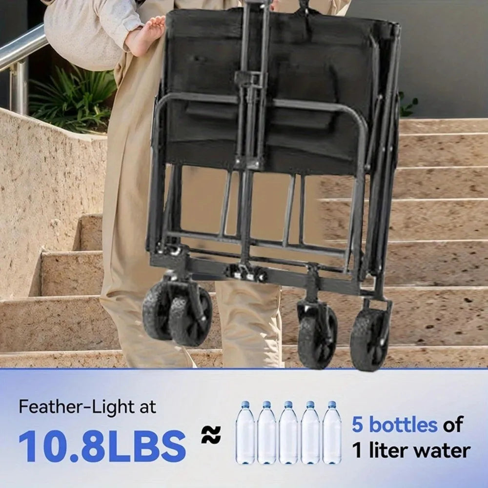 1PC Collapsible Foldable Wagon Cart With All-Terrain Wheels