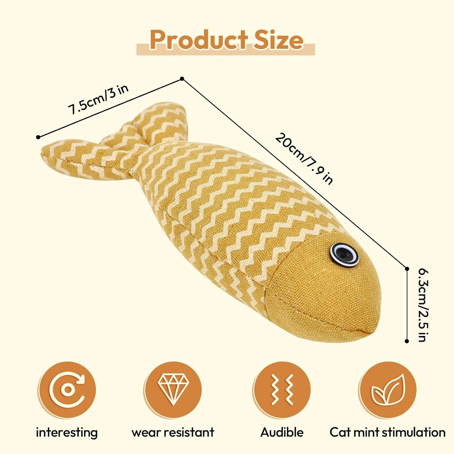 Interactive Fish Design Catnip Cat Toys - Set of 2